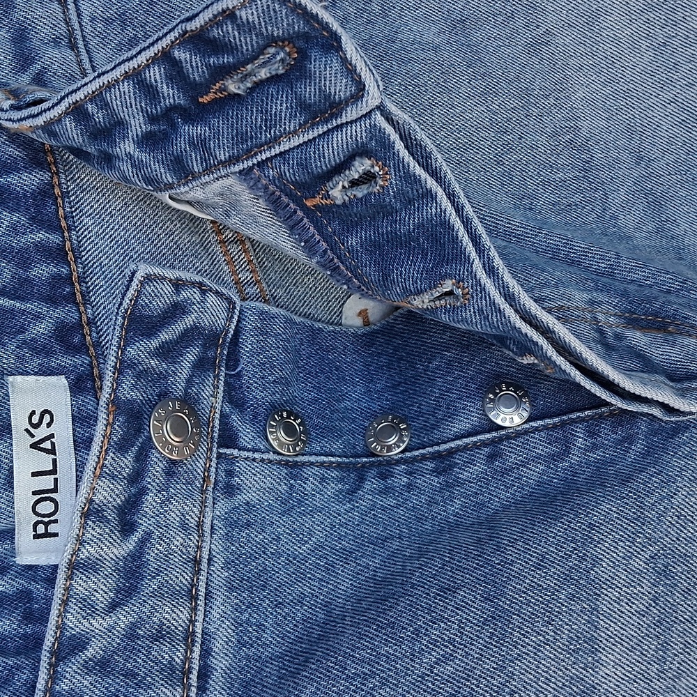 ROLLA'S 90's Relaxed Mid Rise Denim Shorts 26 River Blue - Picture 5 of 7